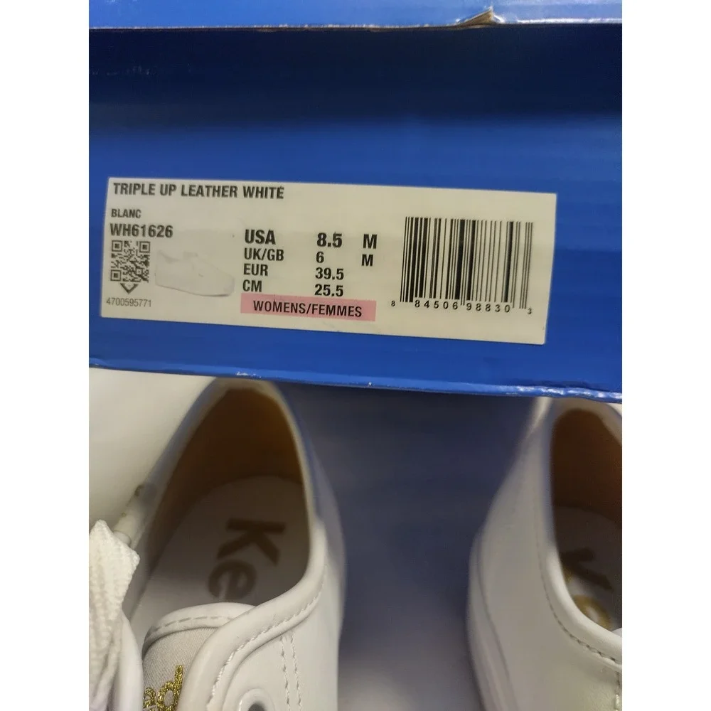 Keds Triple Up Leather White Platform Sneakers WH61626 Womens 8.5 M